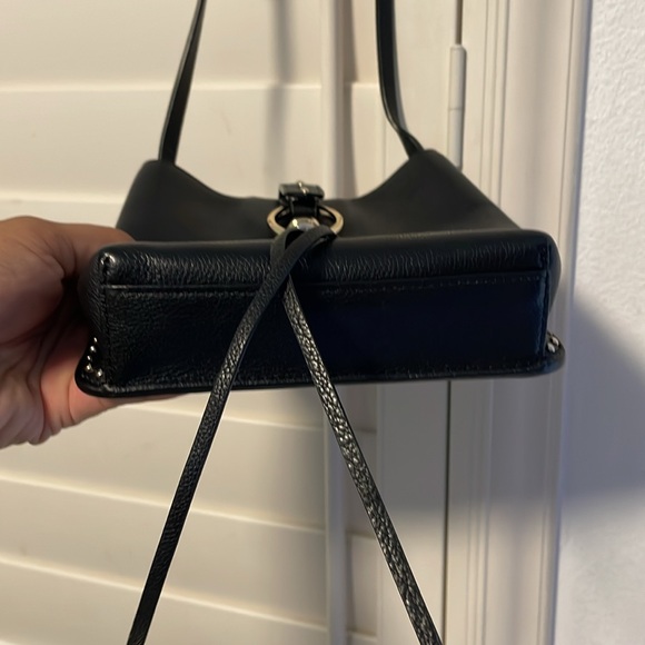 Rebecca Minkoff Black Small Leather Bucket Crossbody Two Tone Hardware - Picture 6 of 12